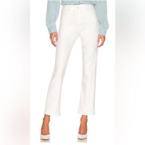 MOTHER High Waisted Rider Ankle Jeans - White